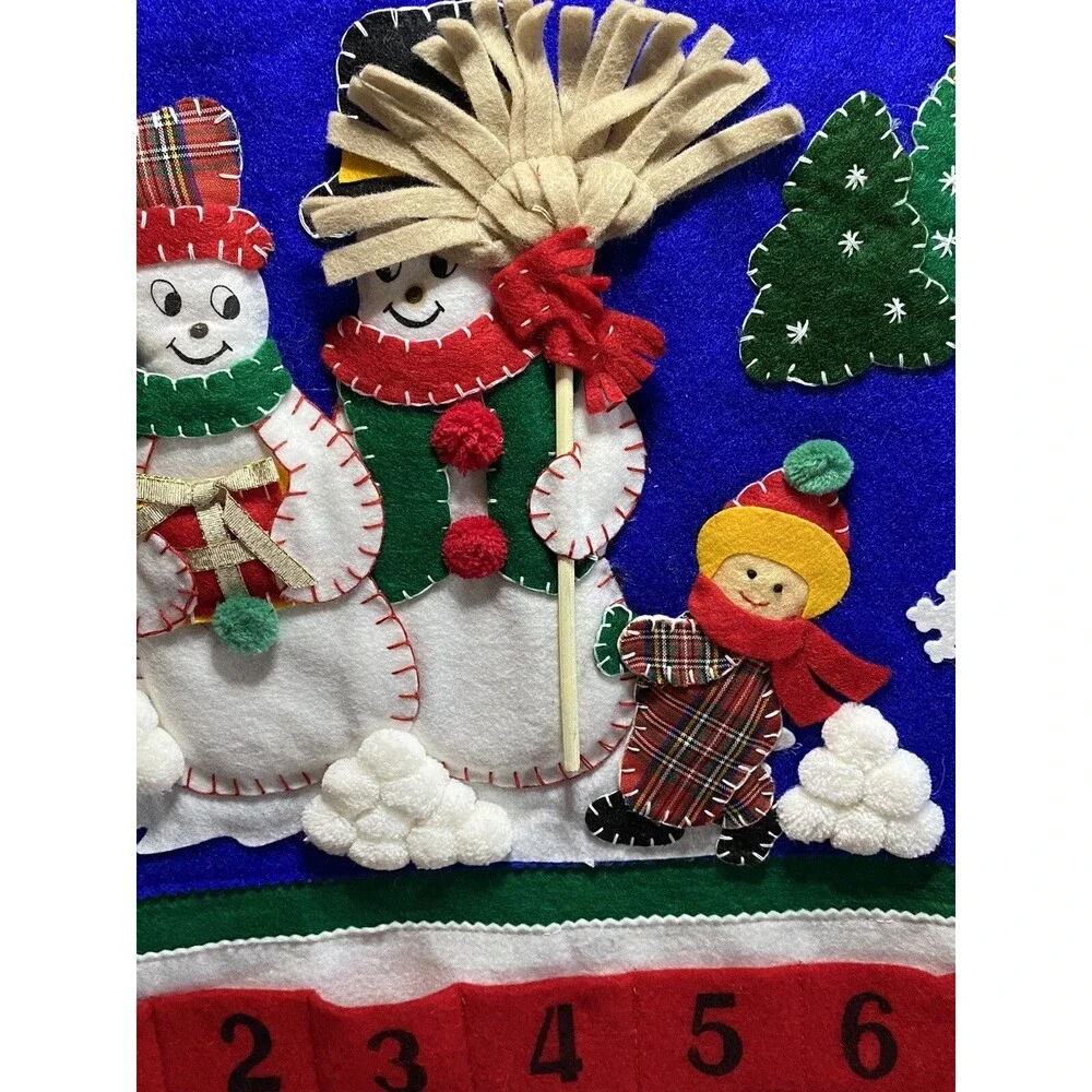 Snowmen Advent Calendar With  24 Pockets Present In The Pockets  26 X 18 Inch
